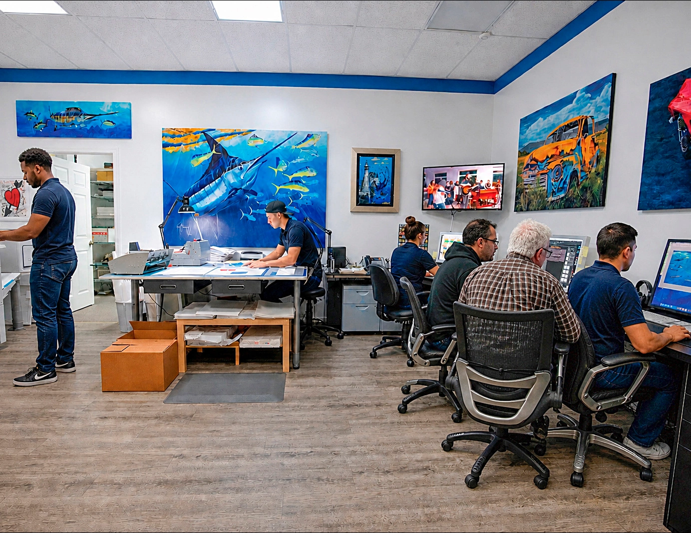 The Quantum Multimedia studio team at work